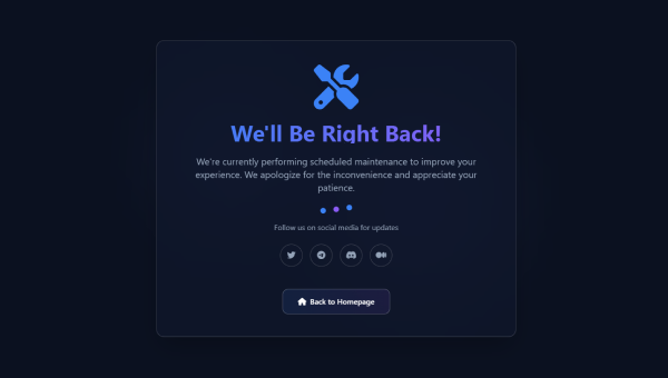 Under Maintenance Page